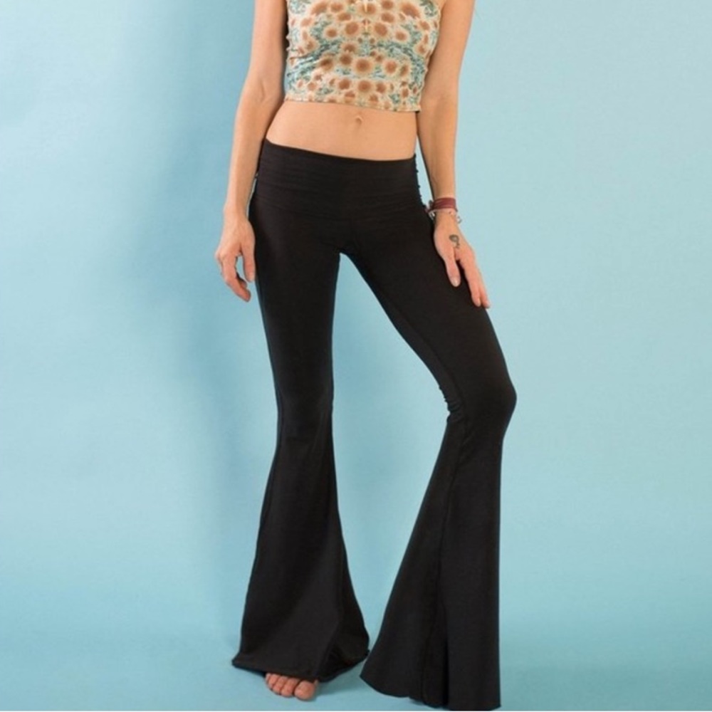 TEEKI bell bottoms solid black flares